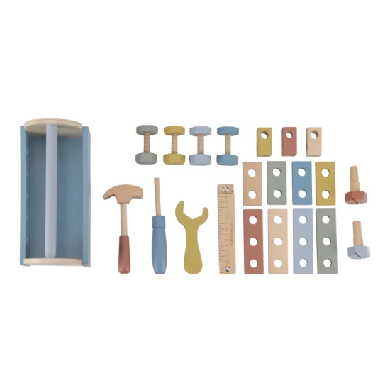 Holzkiste mit Werkzeug Blue