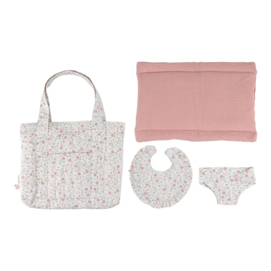 Wickeltasche für Puppen Soft Flowers