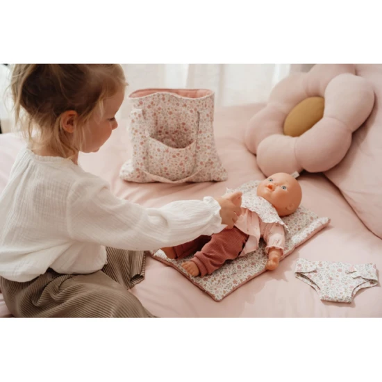 Wickeltasche für Puppen Soft Flowers