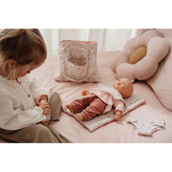 Wickeltasche für Puppen Soft Flowers