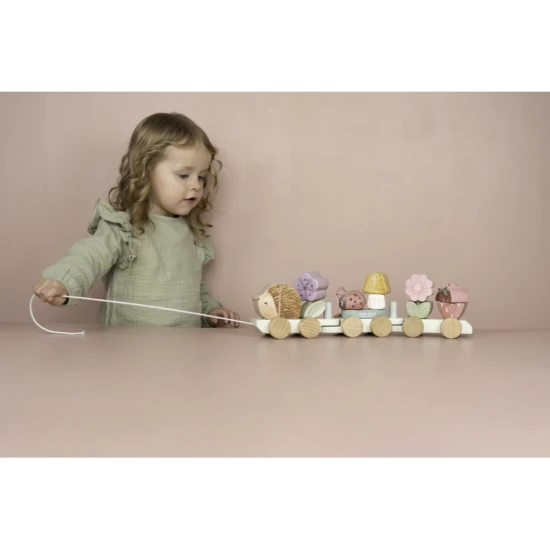 Fairy Garden Igel-Holzzug mit bunten Blöcken