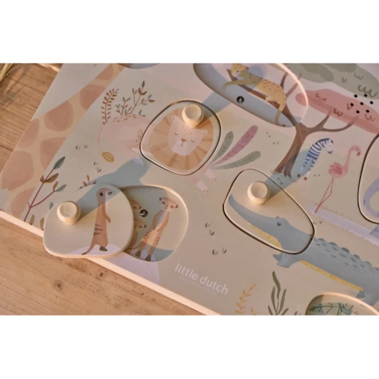 LITTLE DUTCH Steckpuzzle mit Sound Safari Friends