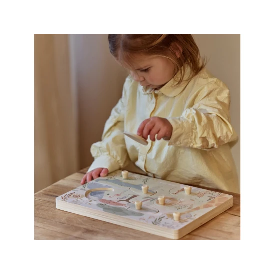 LITTLE DUTCH Steckpuzzle mit Sound Safari Friends