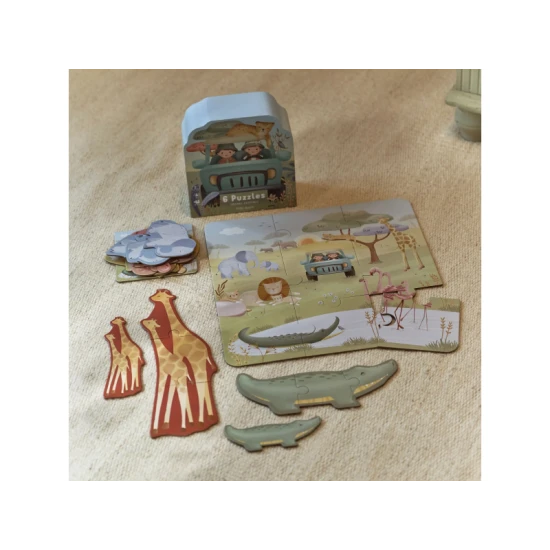 LITTLE DUTCH Puzzle 6in1 Safari Friends