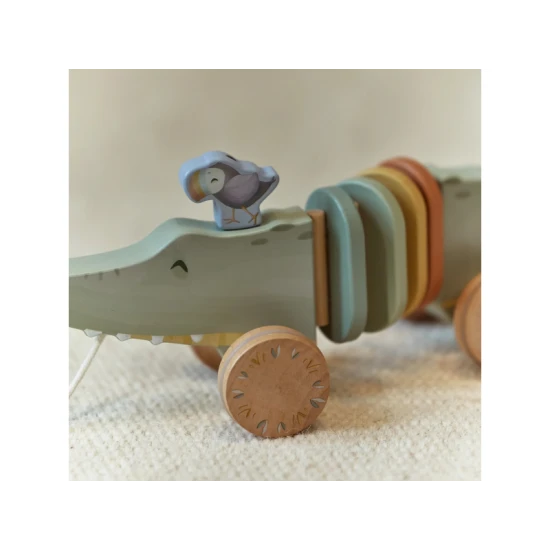 LITTLE DUTCH Nachzieh-Krokodil aus Holz Safari Friends