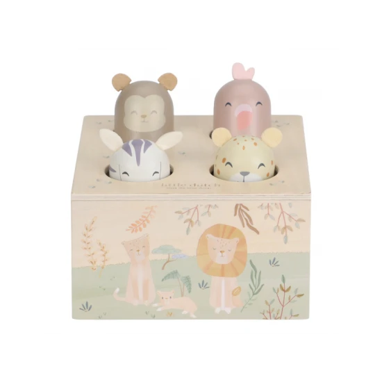LITTLE DUTCH Pop-up-Tiere mit Sound Safari Friends