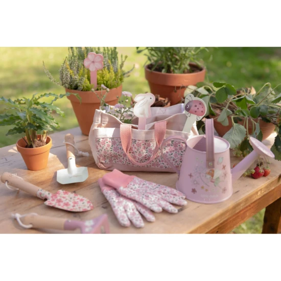 Kinder-Gartenset Fairy Garden mit Kessel, Handschuhen und Werkzeug