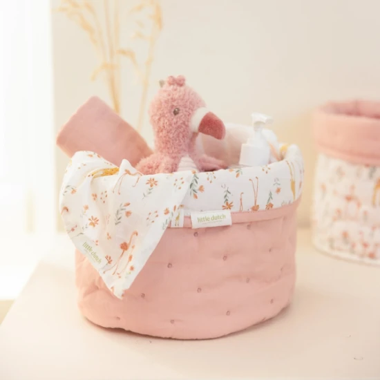 Little Dutch Zweiseitiger Stoffkorb kleine Pink Blooming Safari