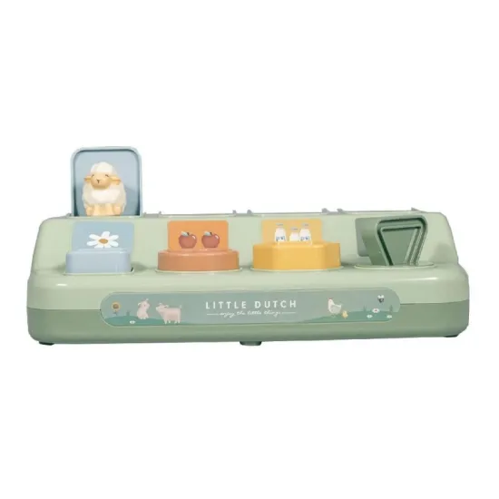 Der Spieltisch „Farm“ ist ein lustiges Spielzeug für Kinder voller Tiere.