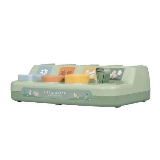 Der Spieltisch „Farm“ ist ein lustiges Spielzeug für Kinder voller Tiere.