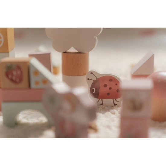 Fairy Garden Würfel 50 Stück – bunte Holzwürfel mit Gartenmotiven