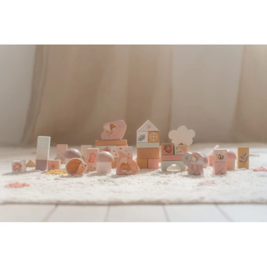 Fairy Garden Würfel 50 Stück – bunte Holzwürfel mit Gartenmotiven