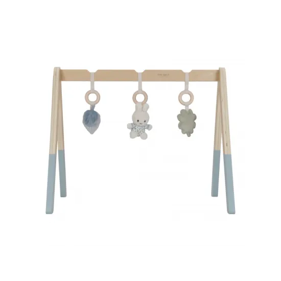 Miffy Lucky Leaves Holzspielhaus mit Plüschtieren in Form von Miffy, dem Kaninchen und Blättern, ideal für die Entwicklung von Babys