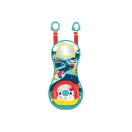Spielkonsole fürs Auto mit Lenkrad