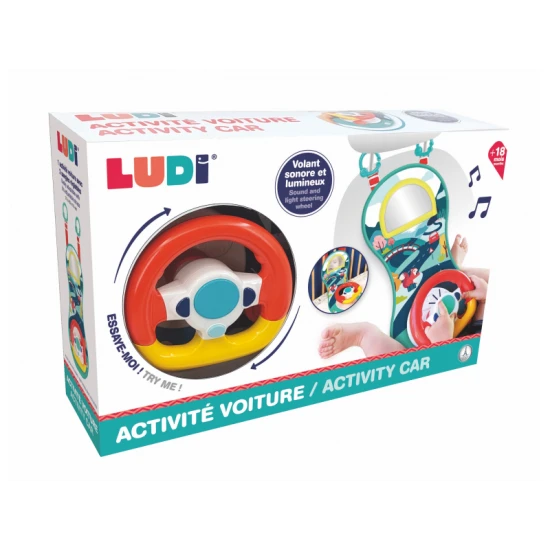 Spielkonsole fürs Auto mit Lenkrad Spielkonsole fürs Auto mit Lenkrad – Ludi 30500LU
