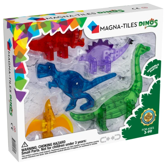 Set mit fünf Dinosaurierfiguren von MAGNA-TILES.