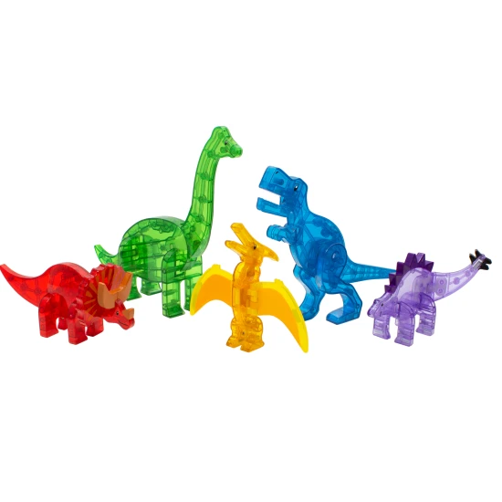 Set mit fünf Dinosaurierfiguren von MAGNA-TILES.