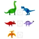 Set mit fünf Dinosaurierfiguren von MAGNA-TILES.