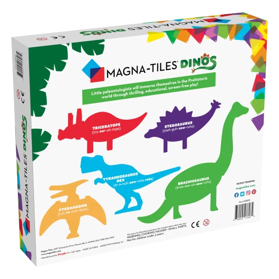 Set mit fünf Dinosaurierfiguren von MAGNA-TILES.