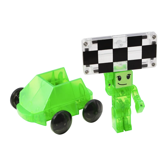 Magnetischer Bausatz Downhill Duo 40-teilig. Ein tolles Geschenk für Kinder, die Autos lieben.