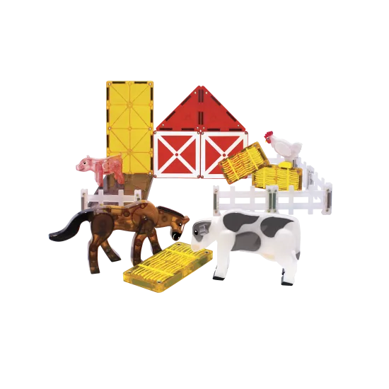 Mit dem Magnetbausatz können Sie Ihren eigenen Bauernhof bauen.