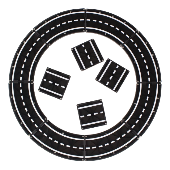 Mit dem Magnetbausatz lassen sich Wege unterschiedlicher Art erstellen.