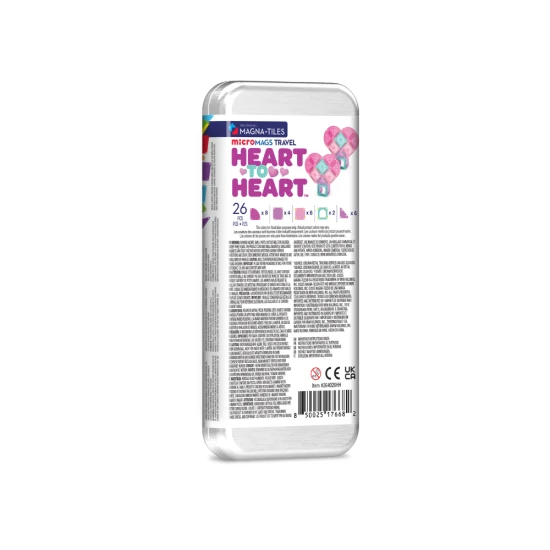 Magnetbausatz microMAGS Heart to Heart 26 Teile, geeignet für Reisen.