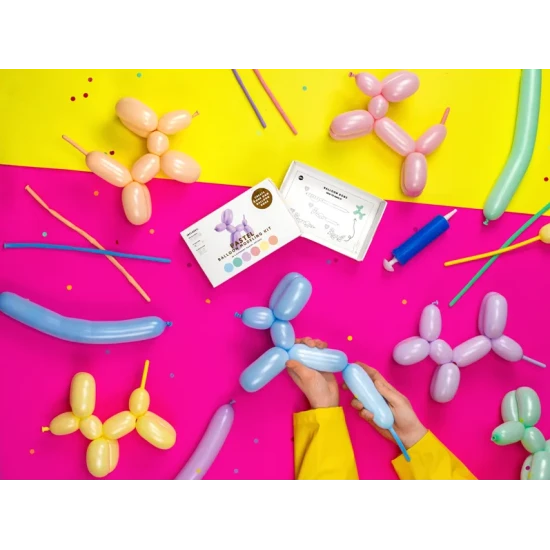 Modellierballons Pastell 30 Stück für Kinder, die an kreativen und lustigen Aktivitäten interessiert sind.