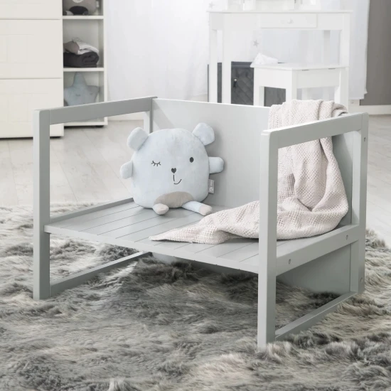 Kinder-Bank im Landhausstil Grau