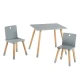 Kindermöbel 2 Stühle und Tisch Grau