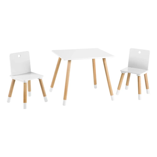 Kindermöbel 2 Stühle und Tisch Weiß/natur Kindermöbel 2 Stühle und Tisch Weiß/natur