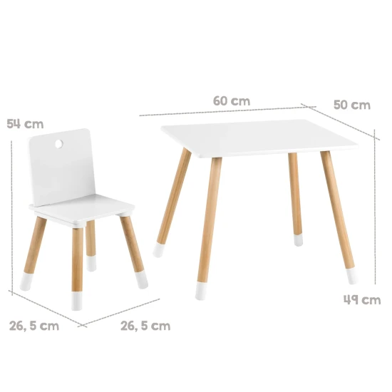 Kindermöbel 2 Stühle und Tisch Weiß/natur Kindermöbel 2 Stühle und Tisch Weiß/natur