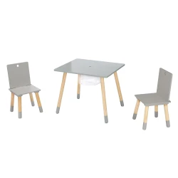 Kindersitzset mit Aufbewahrungsnetz Grau