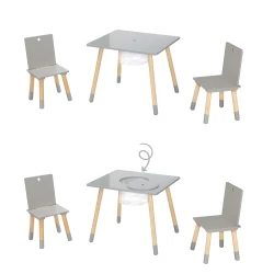 Kindersitzset mit Aufbewahrungsnetz Grau