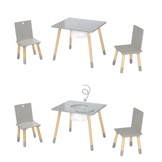 Kindersitzset mit Aufbewahrungsnetz Grau