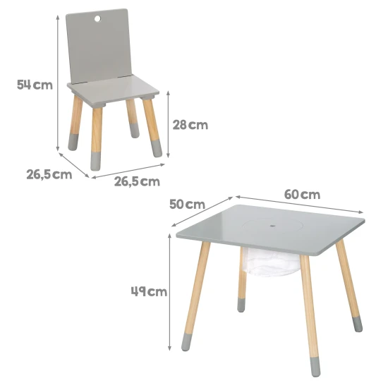 Kindersitzset mit Aufbewahrungsnetz Grau