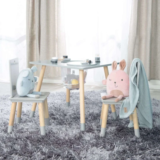Kindersitzset mit Aufbewahrungsnetz Grau