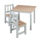 Dreiteiliges Kindersitzset Woody Grau/natur