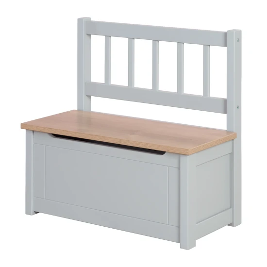 Kinder-Bank mit Stauraum Woody Grau/natur Kinder-Bank mit Stauraum Woody Grau/natur