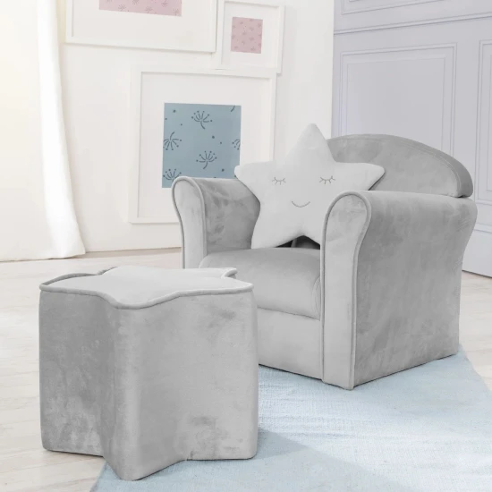Kinderstuhl Lil Sofa mit Armlehnen Grau
