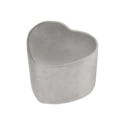 Kinder-Hocker Lil Sofa in Herzform Grau