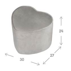 Kinder-Hocker Lil Sofa in Herzform Grau