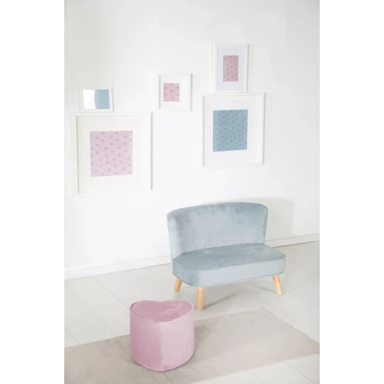 Kinderhocker Lil Sofa in Herzform Rosa
