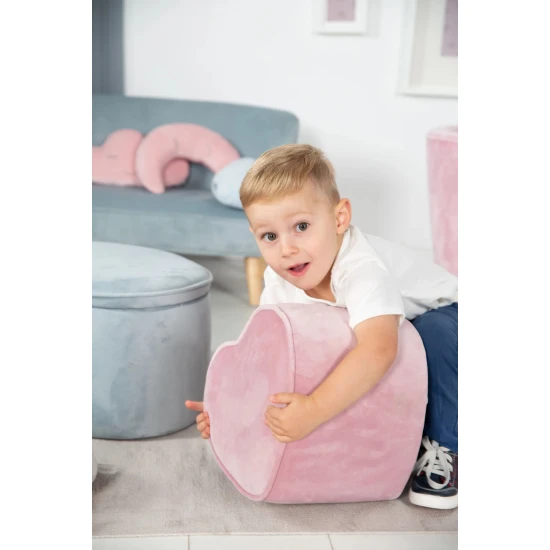 Kinderhocker Lil Sofa in Herzform Rosa