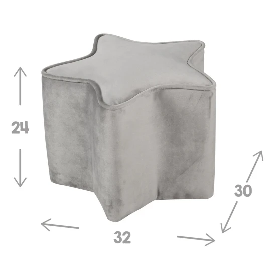 Kinderhocker in Sternform Grau Kinderhocker in Sternform Grau
