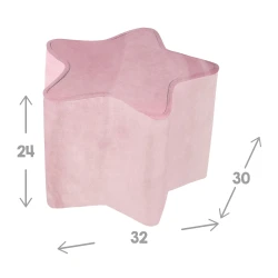 Kinderhocker in Sternform Rosa
