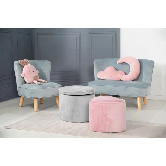 Kinderhocker mit Stauraum Lil Sofa Grau