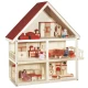 Puppenhaus mit Möbeln Rot/Natur