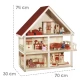 Puppenhaus mit Möbeln Rot/Natur