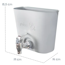 Hängender Wasserbehälter mit Wasserhahn